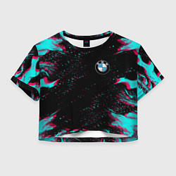 Футболка 3D укороченная женская BMW, цвет: 3D-принт