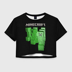 Футболка 3D укороченная женская MINECRAFT CREEPER, цвет: 3D-принт