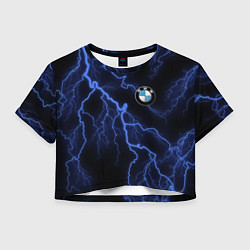 Футболка 3D укороченная женская BMW, цвет: 3D-принт