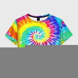 Футболка 3D укороченная женская TIE-DYE СТЕНА, цвет: 3D-принт