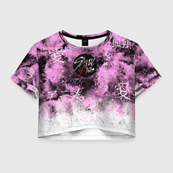 Футболка 3D укороченная женская Stray kids, цвет: 3D-принт
