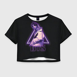 Футболка 3D укороченная женская BTS, цвет: 3D-принт