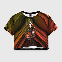 Футболка 3D укороченная женская Куруми Токисаки, цвет: 3D-принт