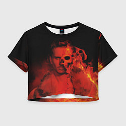 Футболка 3D укороченная женская Фая, цвет: 3D-принт