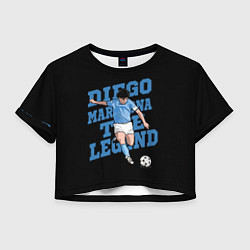 Футболка 3D укороченная женская Diego Maradona, цвет: 3D-принт