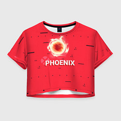 Футболка 3D укороченная женская Phoenix, цвет: 3D-принт