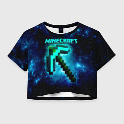 Футболка 3D укороченная женская Minecraft, цвет: 3D-принт