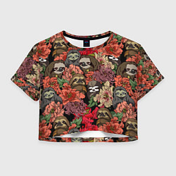 Женский топ Ленивец & Цветочки