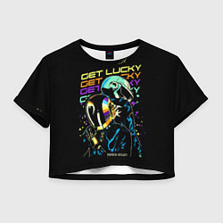 Футболка 3D укороченная женская DAFT PUNK, цвет: 3D-принт