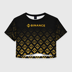 Футболка 3D укороченная женская BINANCE БИНАНС БИРЖА, цвет: 3D-принт