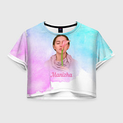 Футболка 3D укороченная женская Манижа Manizha, цвет: 3D-принт