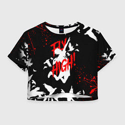 Футболка 3D укороченная женская HAIKYU ВОЛЕЙБОЛ, цвет: 3D-принт