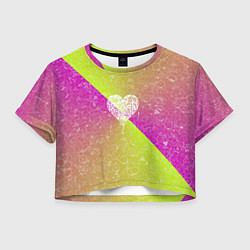 Футболка 3D укороченная женская Воздушный Шарик АПВ 158ЛФ, цвет: 3D-принт