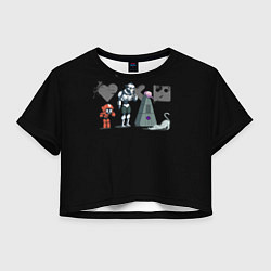 Футболка 3D укороченная женская Любовь, Смерть & Роботы, цвет: 3D-принт