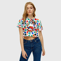 Футболка 3D укороченная женская Дораэмон и компания, цвет: 3D-принт — фото 2