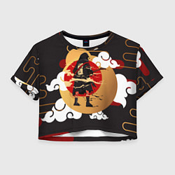 Футболка 3D укороченная женская Ниндзя Япония, цвет: 3D-принт
