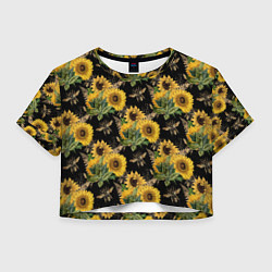 Женский топ Fashion Sunflowers and bees