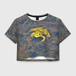 Футболка 3D укороченная женская Лягушка, цвет: 3D-принт