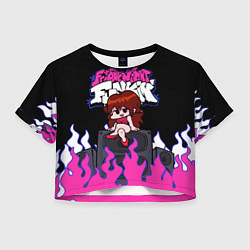 Футболка 3D укороченная женская Girlfriend, цвет: 3D-принт