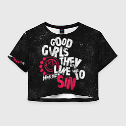 Футболка 3D укороченная женская Blink 182, Good Girl, цвет: 3D-принт