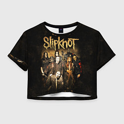 Футболка 3D укороченная женская Slipknot, цвет: 3D-принт
