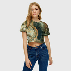 Футболка 3D укороченная женская Тайны подземелья, цвет: 3D-принт — фото 2