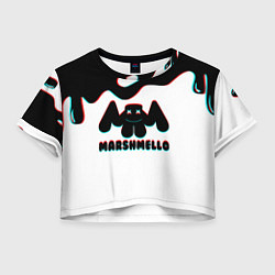 Футболка 3D укороченная женская MARSHMELLO MELT: МАРШМЕЛЛО, цвет: 3D-принт