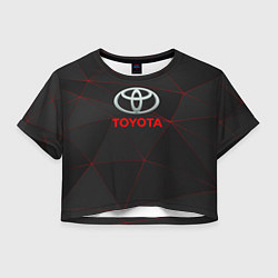Футболка 3D укороченная женская Toyota Тонкие линии неона, цвет: 3D-принт
