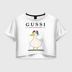 Футболка 3D укороченная женская GUSSI HONK BABY, цвет: 3D-принт
