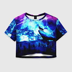 Футболка 3D укороченная женская МОЛЧАНИЕ ЛУНЫ, цвет: 3D-принт