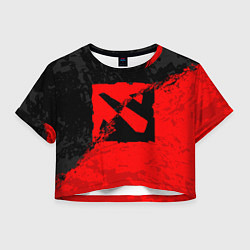 Женский топ DOTA 2 RED BLACK LOGO, БРЫЗГИ КРАСОК