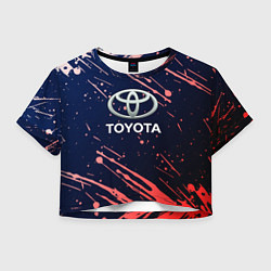 Футболка 3D укороченная женская Toyota градиент, цвет: 3D-принт