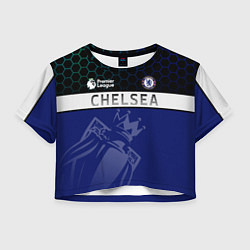 Футболка 3D укороченная женская FC Chelsea London ФК Челси Лонон, цвет: 3D-принт