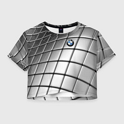 Футболка 3D укороченная женская BMW pattern 2022, цвет: 3D-принт