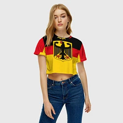 Футболка 3D укороченная женская Германия - Germany, цвет: 3D-принт — фото 2