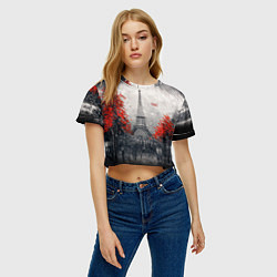 Футболка 3D укороченная женская PARIS, цвет: 3D-принт — фото 2