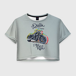 Футболка 3D укороченная женская Moto Dream, цвет: 3D-принт