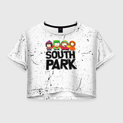 Футболка 3D укороченная женская Южный парк мультфильм - персонажи South Park, цвет: 3D-принт