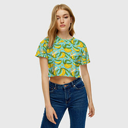 Футболка 3D укороченная женская Banana pattern Summer Fashion 2022, цвет: 3D-принт — фото 2