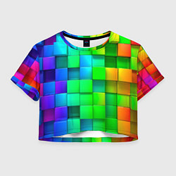 Женский топ РАЗНОЦВЕТНЫЕ КУБИКИ MULTICOLORED CUBES