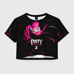 Футболка 3D укороченная женская Паппи Плейтайм 2 Мама Длинные Ноги, цвет: 3D-принт