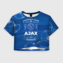 Футболка 3D укороченная женская Ajax Football Club Number 1, цвет: 3D-принт