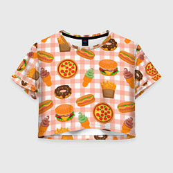 Женский топ PIZZA DONUT BURGER FRIES ICE CREAM pattern