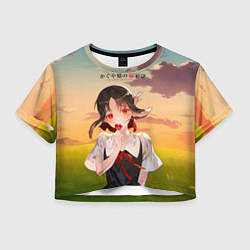 Футболка 3D укороченная женская Госпожа Кагуя Love is war Милая Синомия, цвет: 3D-принт