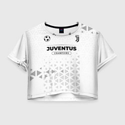 Футболка 3D укороченная женская Juventus Champions Униформа, цвет: 3D-принт