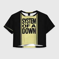 Футболка 3D укороченная женская System of a Down: 5 Album Bundle, цвет: 3D-принт