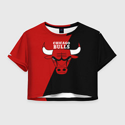Футболка 3D укороченная женская Chicago Bulls NBA, цвет: 3D-принт