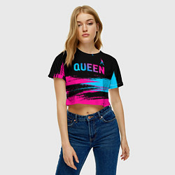 Футболка 3D укороченная женская Queen Neon Gradient, цвет: 3D-принт — фото 2