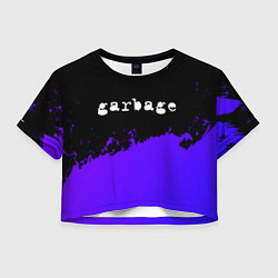 Футболка 3D укороченная женская Garbage purple grunge, цвет: 3D-принт