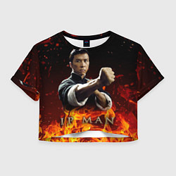 Футболка 3D укороченная женская ИП МАН - в огне, цвет: 3D-принт